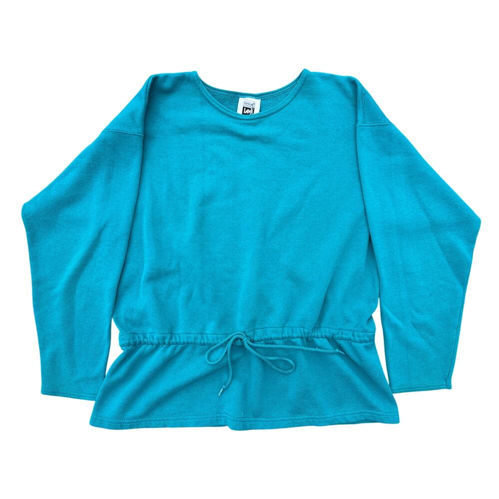 Vintage 90s Lee drawstring terry top sweatshirt mid weight blend USA made L/XL